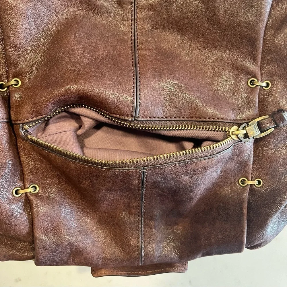 Brown KOOBA Ava Fold Over Hangbag